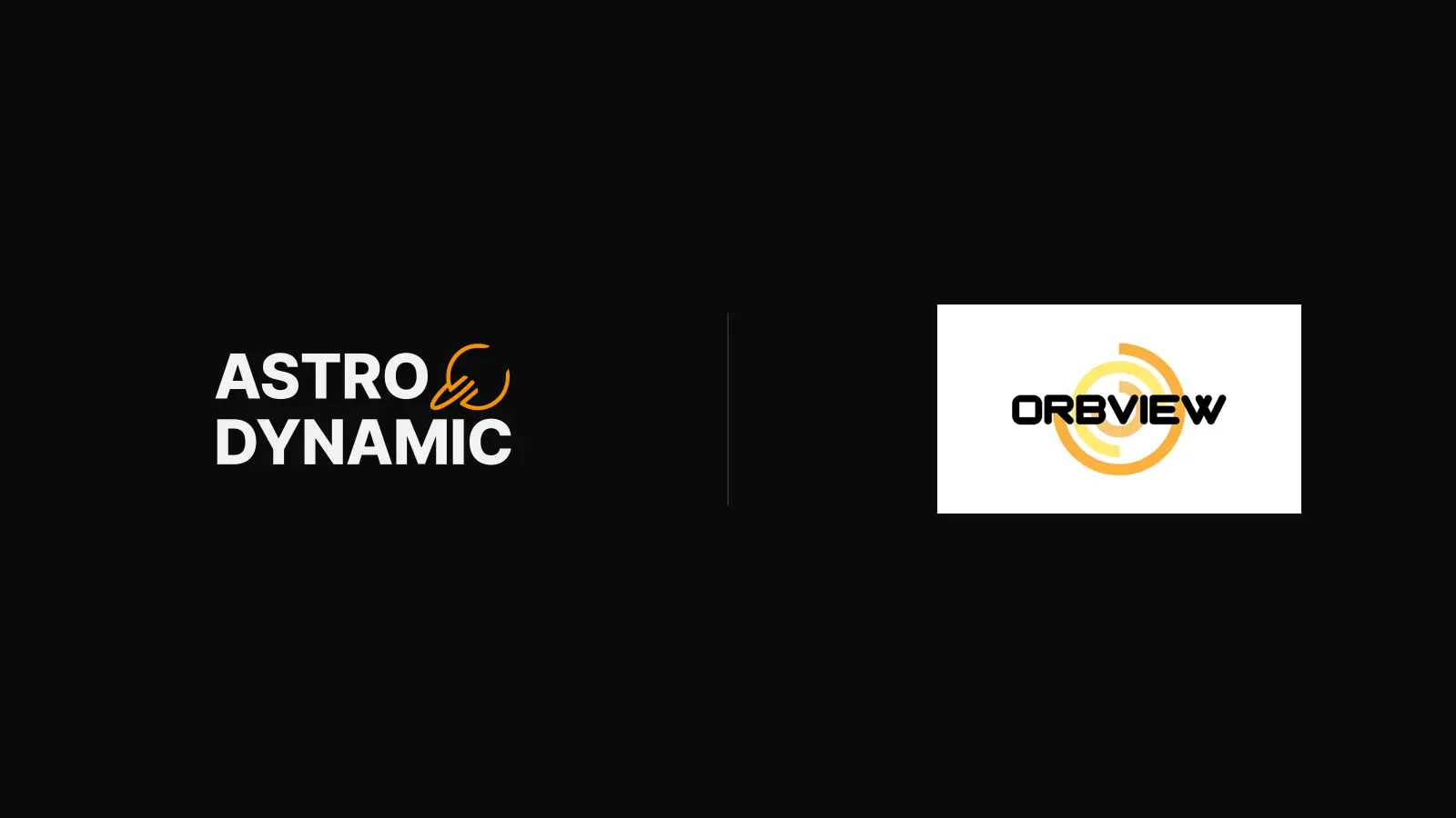 The Astro Dynamic and Orbview logos side by side.